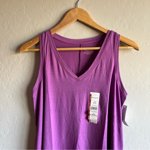Time and Tru Women's Hi-Low Relaxed Fit Sleeveless Tank Top Purple Size M (8-10) - Picture 5 of 13